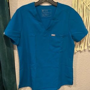Figs Medium Catarina Scrub Top Royal Blue